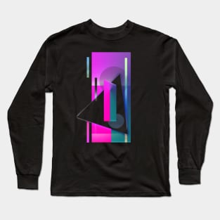 Geometric triangles pop art pink Long Sleeve T-Shirt